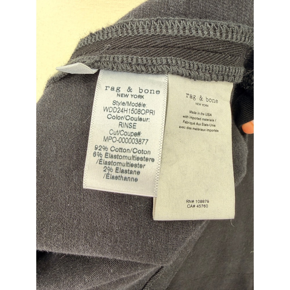 Rag & Bone Nala Shift Dress Womens Size Small Black Denim V-Neck Mini - Picture 2 of 10